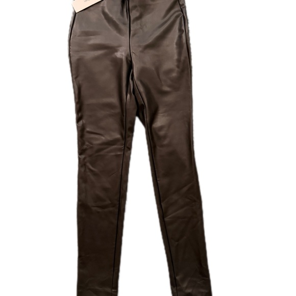 Women's Calvin Klein Black Faux Leather Pant Size XS - Picture 4 of 5